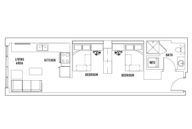 Studio E Shared Bedroom