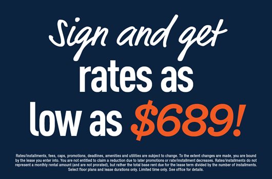 Sign and get rates as low as $689