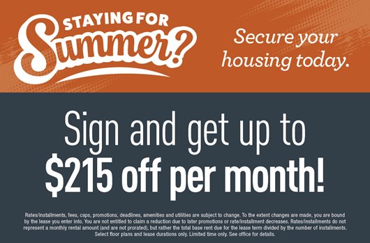 Summer Spaces Available!