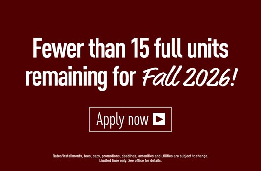Fewer than 15 full units remaining for Fall 2026! Apply Now>