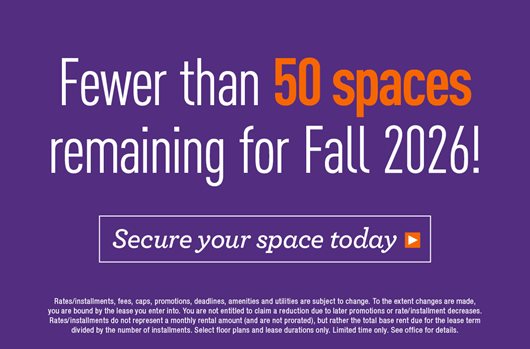 Fewer than 50 spaces remaining for Fall 2026