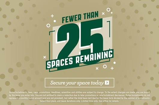 Fewer than 25 spaces remaining. Secure your space today >