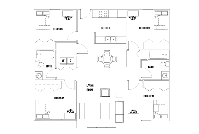 4 Bed - 2 Bath