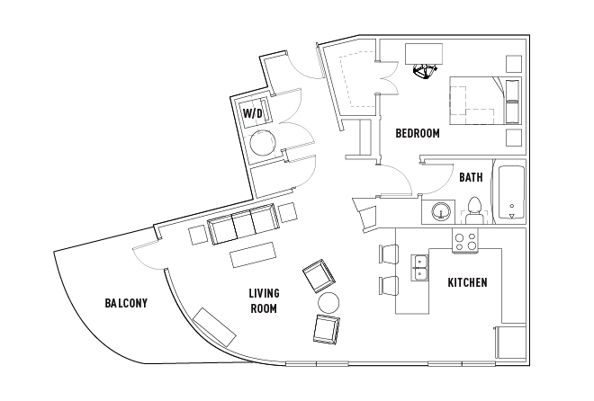 2 Bed - 2 Bath E - Standard Bedroom