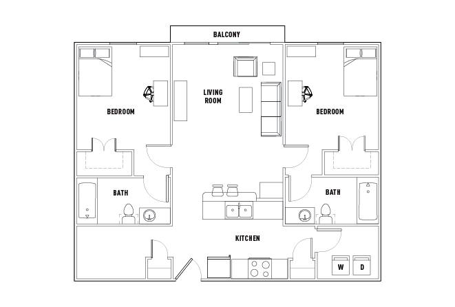 2 Bed - 2 Bath w/Study