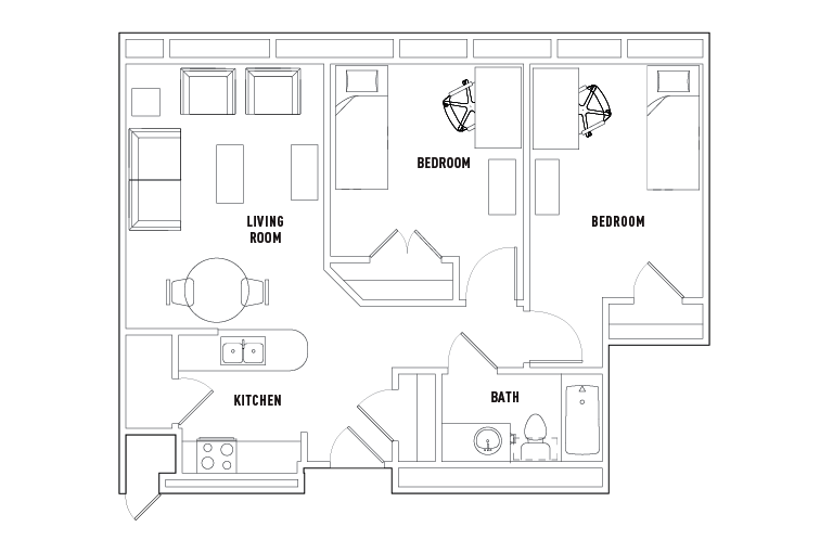 2 Bed - 1 Bath