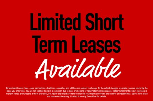Short term leases available