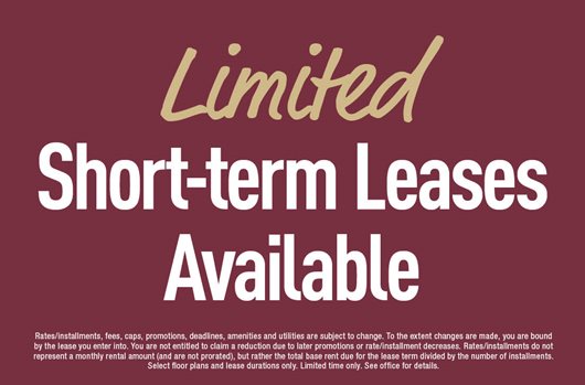 Limited short-term leases available!