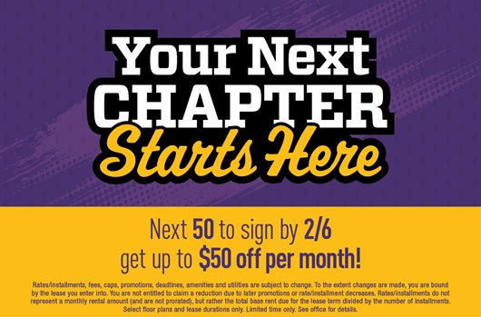 Next 50 to sign by 2/6 get *up to* $50 off per month