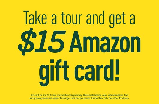 Tour and get a $15 gift card