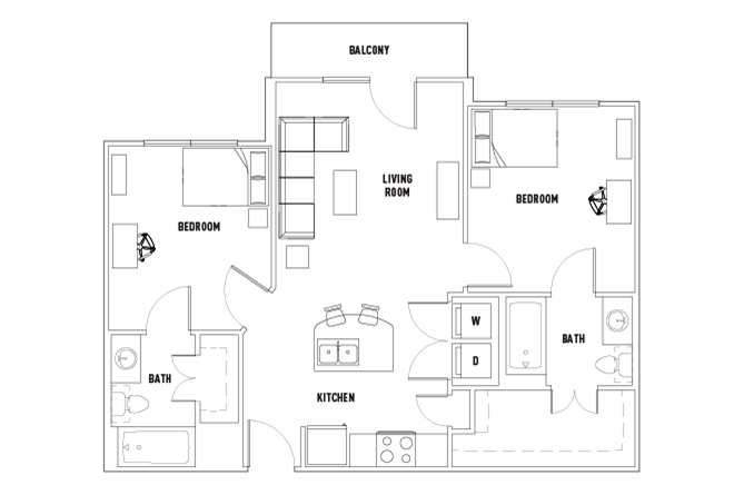 23rd: 2 Bed - 2 Bath A Premium Private Bedroom - Unfurnished