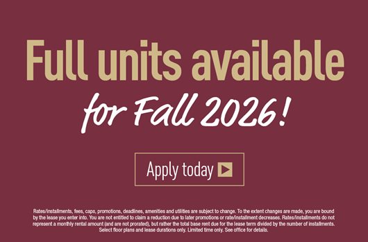 Full units available for Fall 2026
