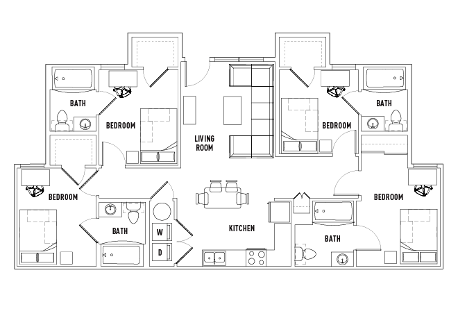 4 Bed - 4 Bath Apartment