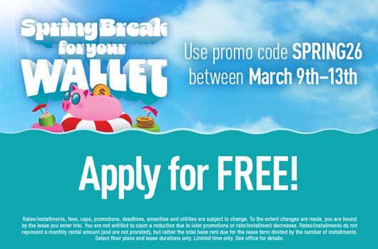 Spring Break Flash Sale Use promo code SPRING26 3/9 - 3/13 and Apply for FREE