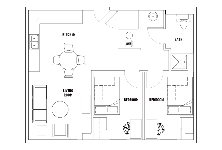 2 Bed - 1 Bath B