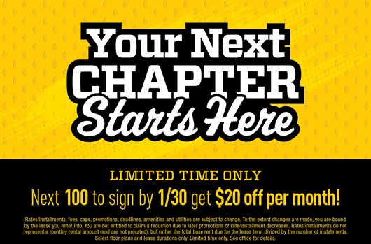 Next 100 to sign by 1/30 get $20 off per month!