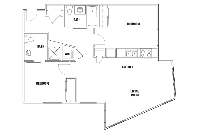 2 Bed - 2 Bath D Private Bedroom Furnished