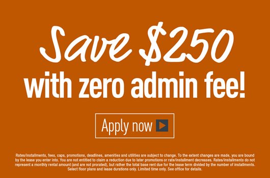 Apply with zero admin fee!