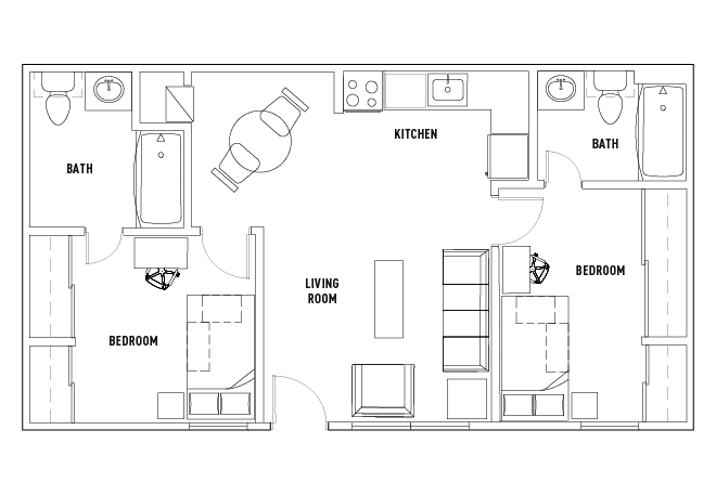 2 Bed - 2 Bath Furnished