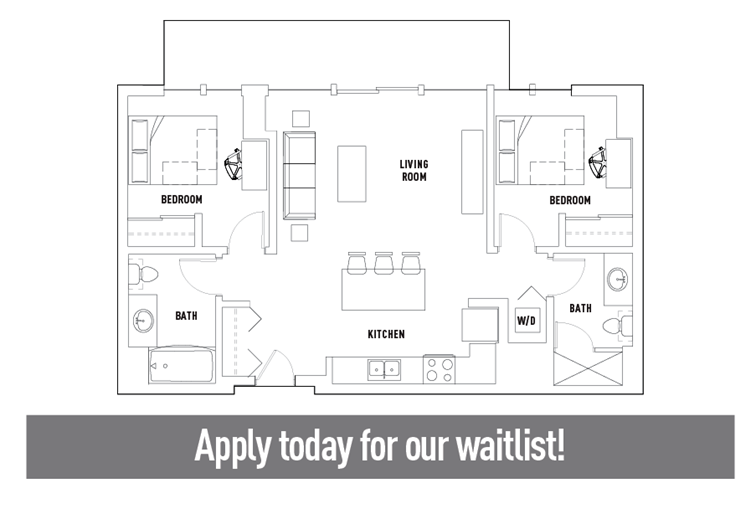 2 Bed 2 Bath 922 Place Student Housing Tempe, AZ