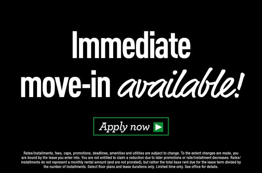 Immediate move-in available! 
