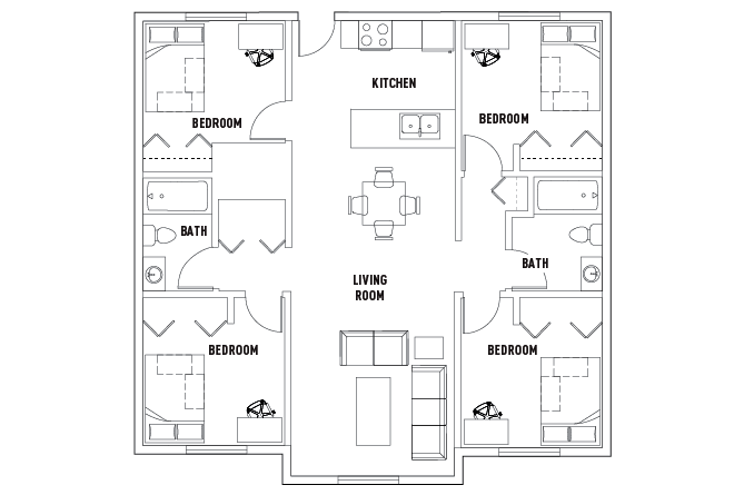 Pavilion: 4 Bed - 2 Bath