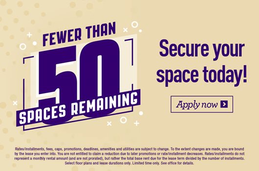 Fewer than 50 spaces remaining! Apply Today>