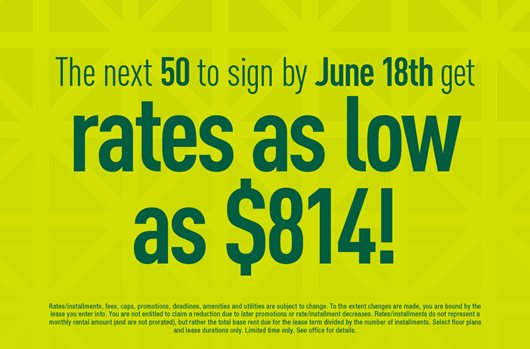 The next 50 to sign by June 18th get rates as low as $814!