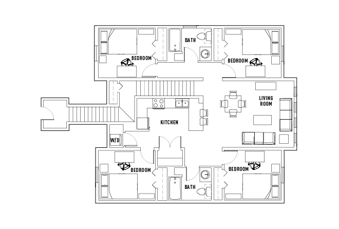 2 Bed - 2 Bath Private Bedroom