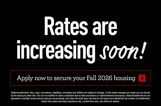 Rates increasing soon!