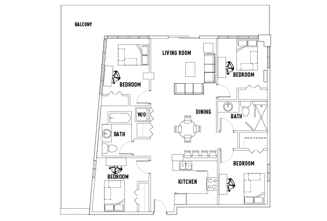4 Bed - 2 Bath B