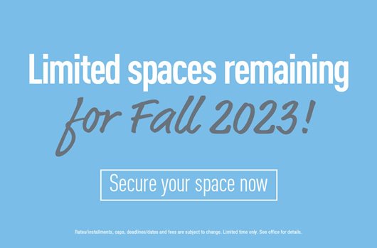 Spaces available for Fall 2022-Spring 2023!