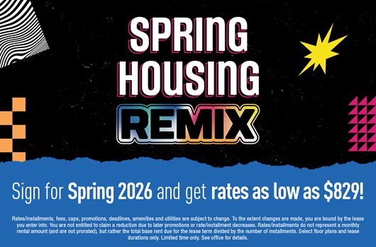 Sign for Spring 2026 and get rates as low as $829