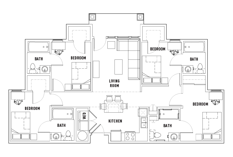 4 Bed - 4 Bath Apartment