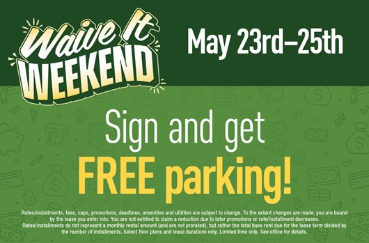 Waive It Weekend from May 23 to 25 ONLY