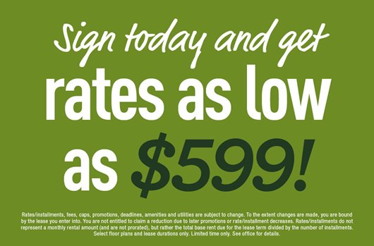 Sign today and get rates as low as $599! 