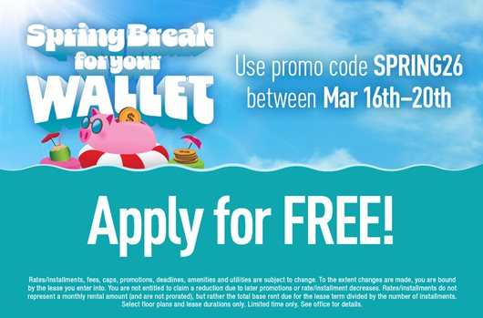 Spring Break Flash Sale! Use promo code SPRING26 March 16th -20th and APPLY FOR FREE