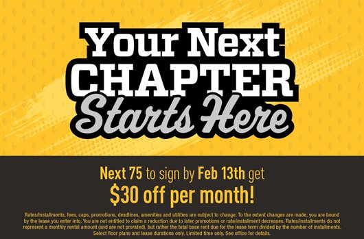 Next 75 to sign by Feb 13th get $30 off per month!