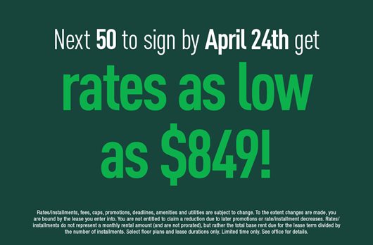 The next 50 to sign by April 24th get rates as low as $849!