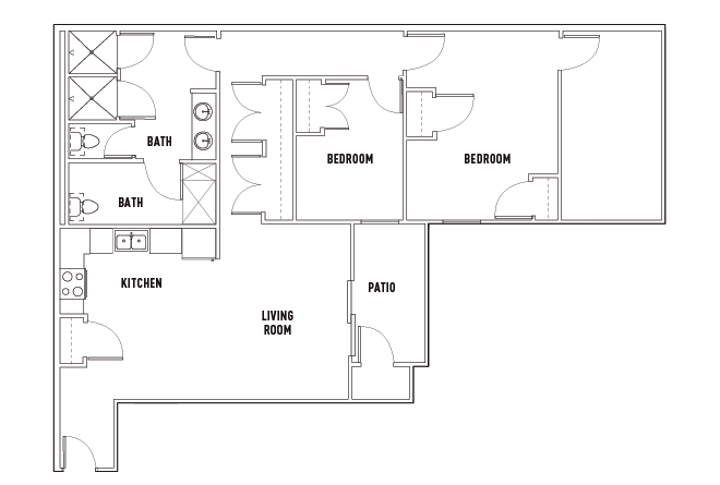 2 Bed - 1 Bath Standard