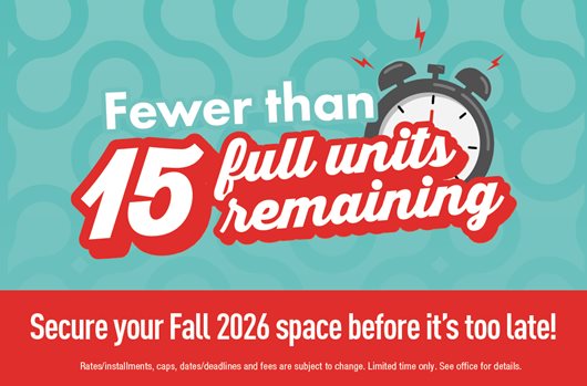 Spaces are filling fast for Fall 2026!