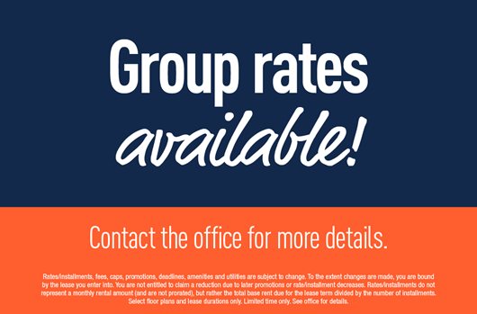 Group rates available! Contact the office for more details.