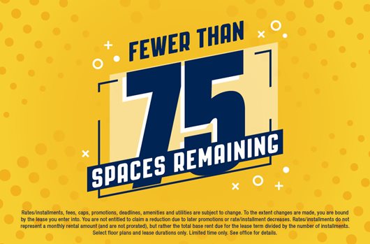 Fewer than 75 spaces remaining for Fall 2026!