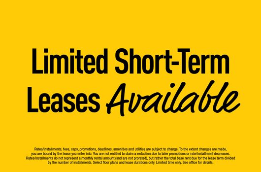 Short term leases available