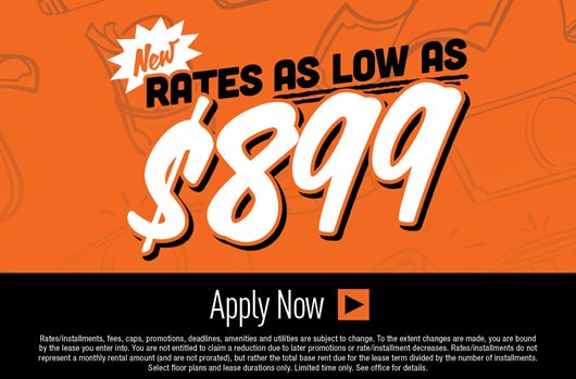 New rates as low as $899. Apply now >