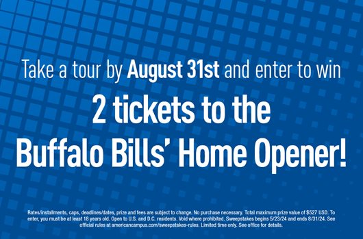 Take a tour by August 31st and enter to win 2 tickets to the Buffalo Bill's Home Opener!