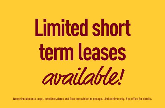 Limited short term leases available! 