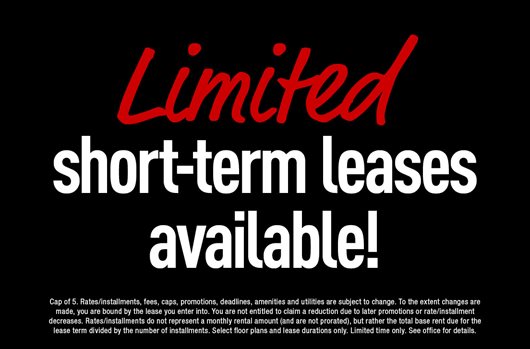Limited short-term leases available! 