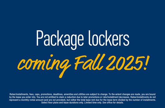 Package lockers coming Fall 2025! 