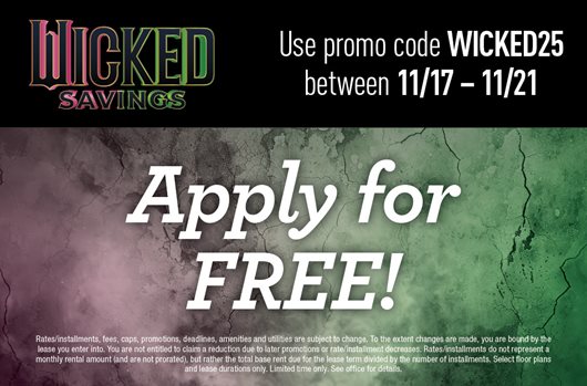 Wicked Flash Sale. Use promo code WICKED25 11/17 - 11/21 and apply for free